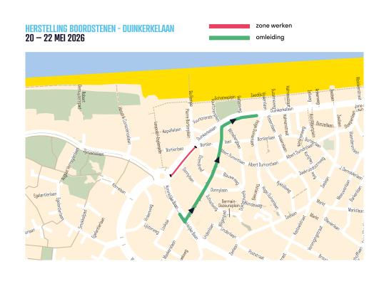 Omleiding Duinkerkelaan 20 - 22 mei
